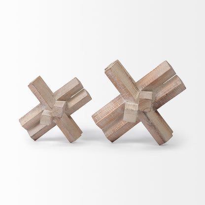 Vega II (Large) 7L x 7W Natural Wood Jack Object