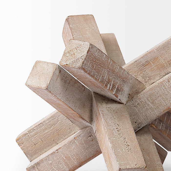 Vega II (Large) 7L x 7W Natural Wood Jack Object