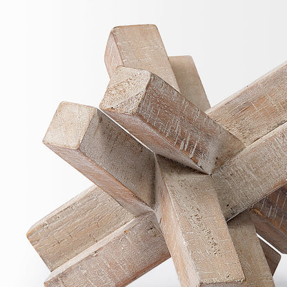 Vega II (Large) 7L x 7W Natural Wood Jack Object