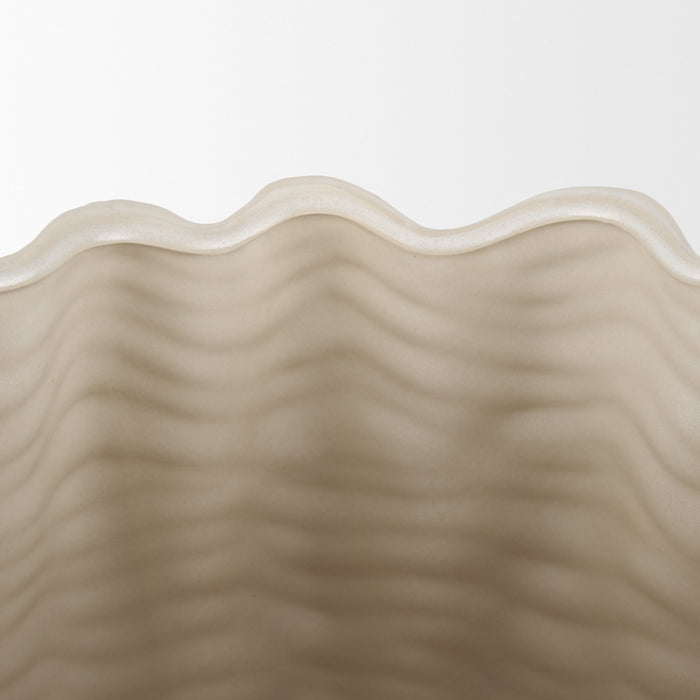 Velia Short Seashell Sculptural Cream Glazed Ceramic Vase