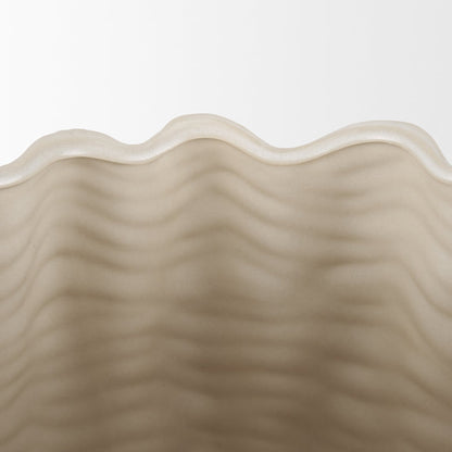 Velia Short Seashell Sculptural Cream Glazed Ceramic Vase