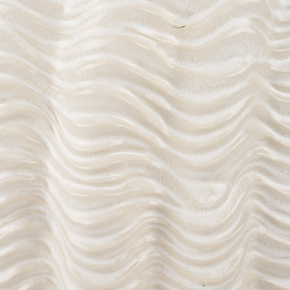 Velia Short Seashell Sculptural Cream Glazed Ceramic Vase