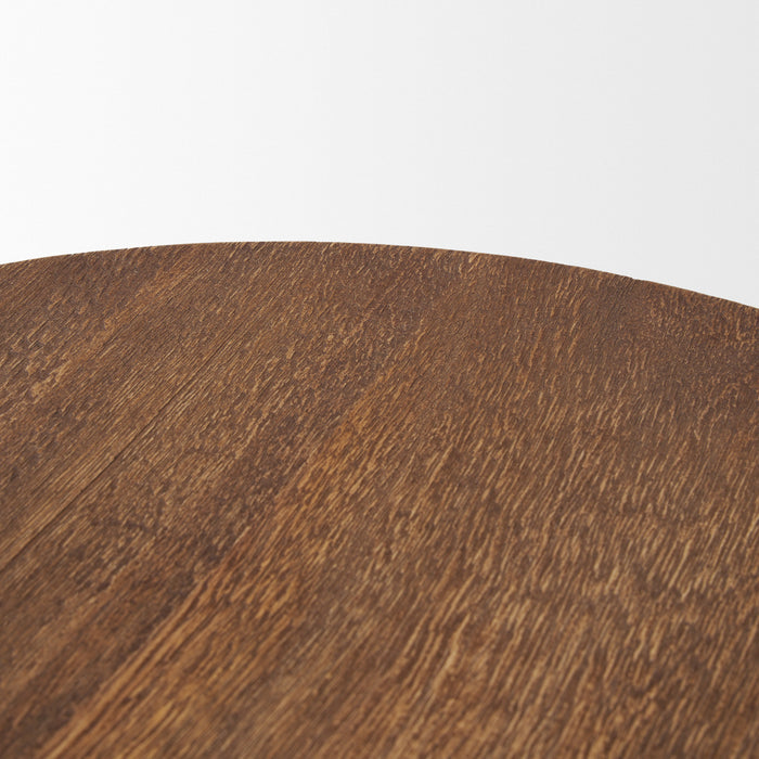 Waverly Round Light Brown Wood Scalloped Edged Trays