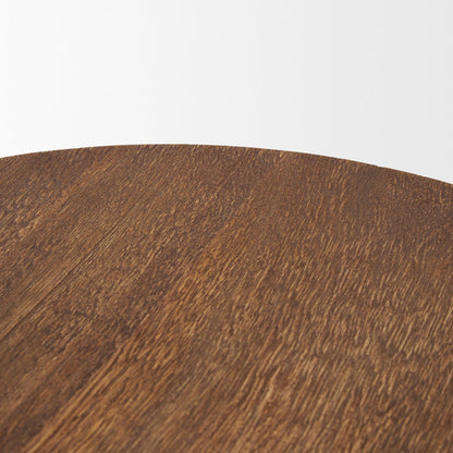 Waverly Round Light Brown Wood Scalloped Edged Trays
