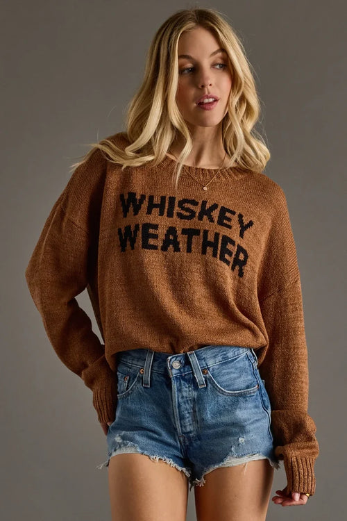 Whiskey Weather Lightweight Sweater - Brown