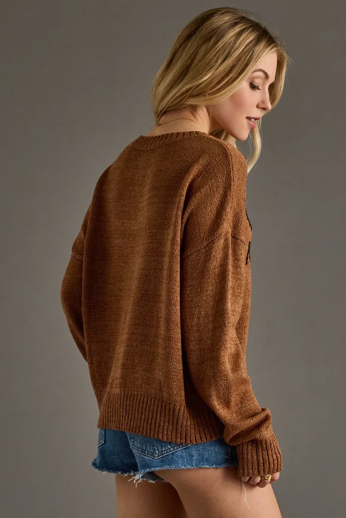 Whiskey Weather Lightweight Sweater - Brown