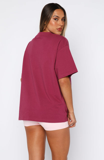 11th Street She's So Lucky Oversized Tee Very Berry