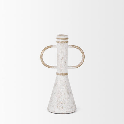 Ziva Small Distressed Wall White Metal Sculptural Object